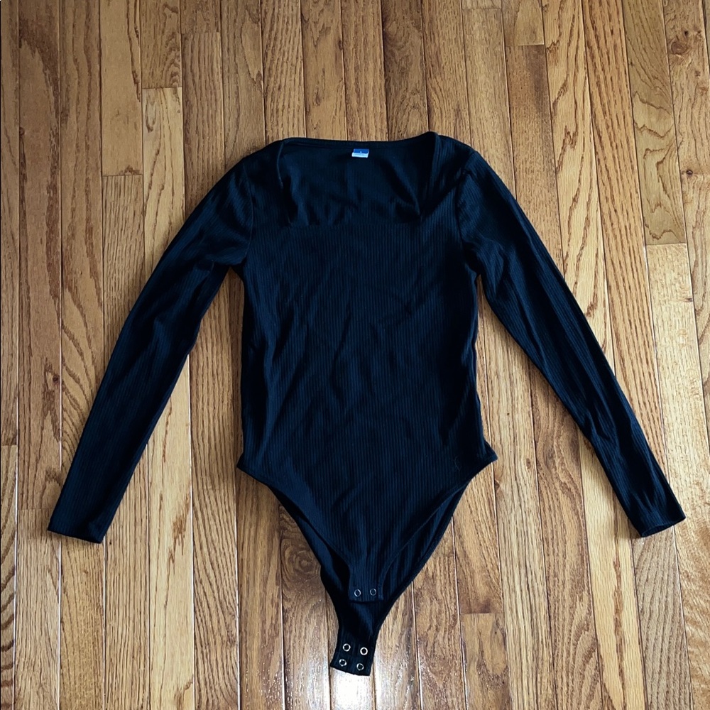 Old Navy Black Long Sleeve Bodysuit